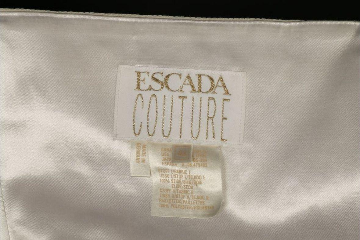Escada Strapless Dress Fully Embroidered with Sequins and Beads For Sale 4