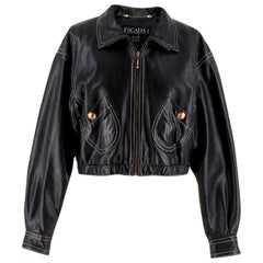 Escada Studded Leather Bomber Jacket US 8