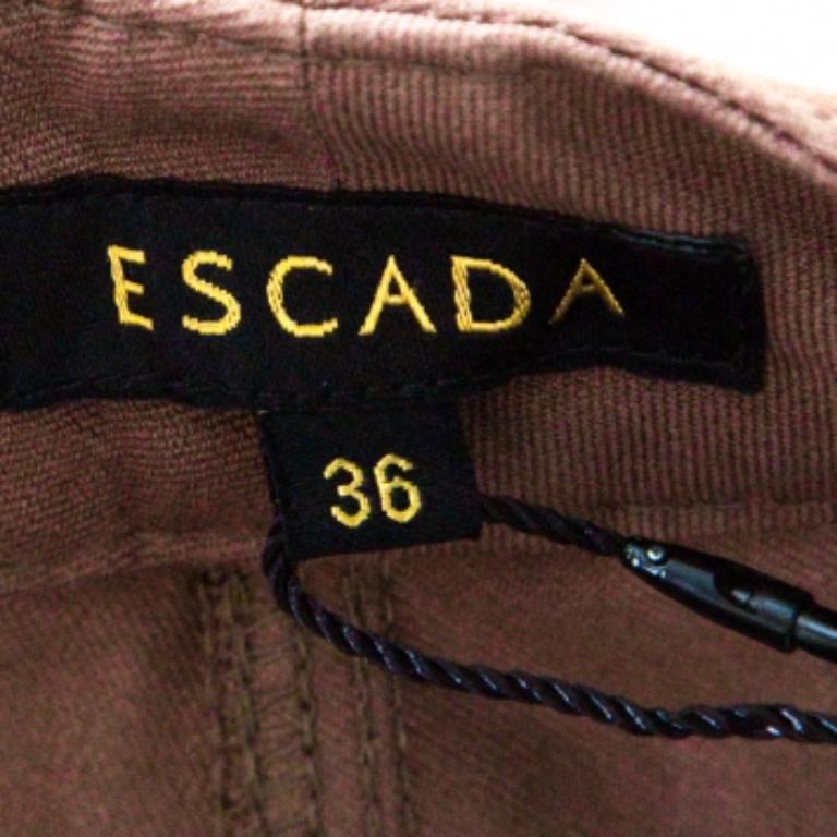 Women's Escada Tobacco Brown Stretch Denim High Rise Straight Leg Tessa Jeans M