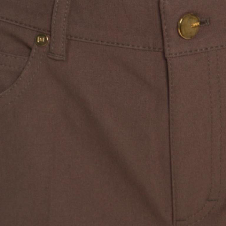 Escada Tobacco Brown Stretch Denim High Rise Straight Leg Tessa Jeans M 1