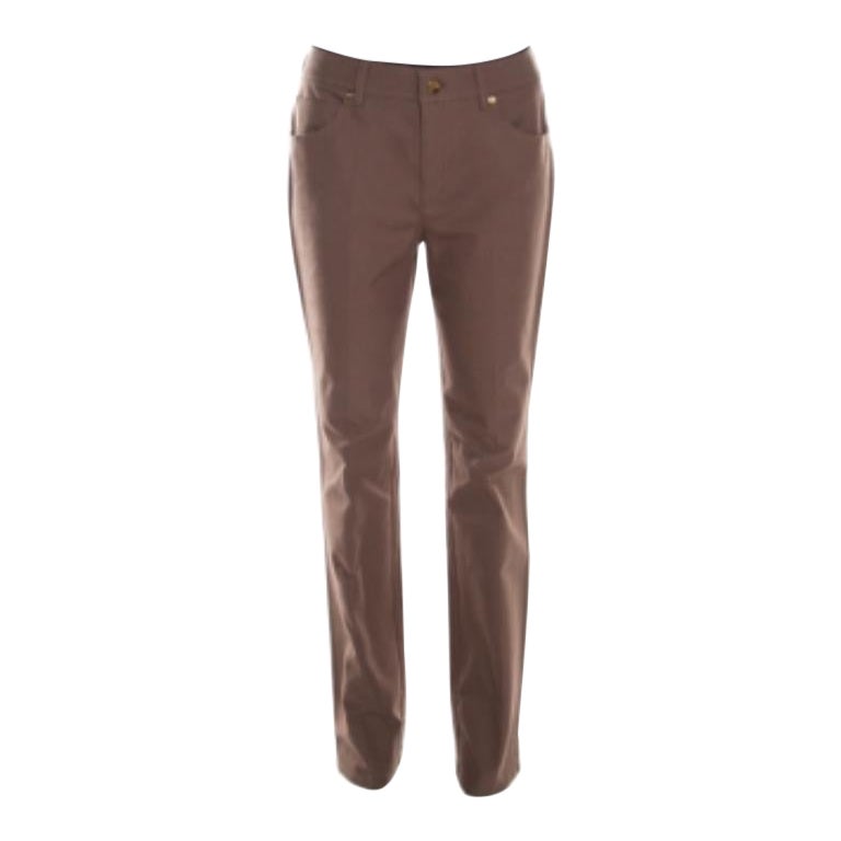 Escada Tobacco Brown Stretch Denim High Rise Straight Leg Tessa Jeans M