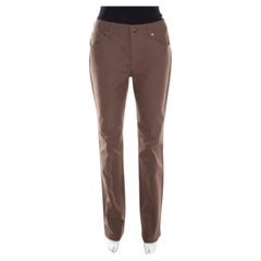 Escada Tobacco Brown Stretch Denim High Rise Straight Leg Tessa Jeans M