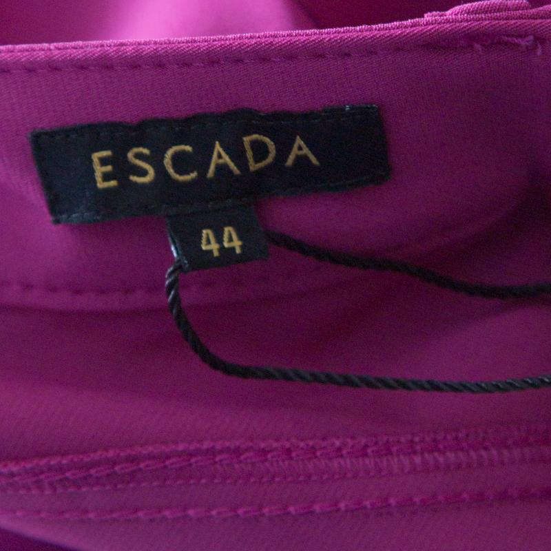 Women's Escada Tourmaline Pink Stretch Crepe Tailored Tygan Trousers XL