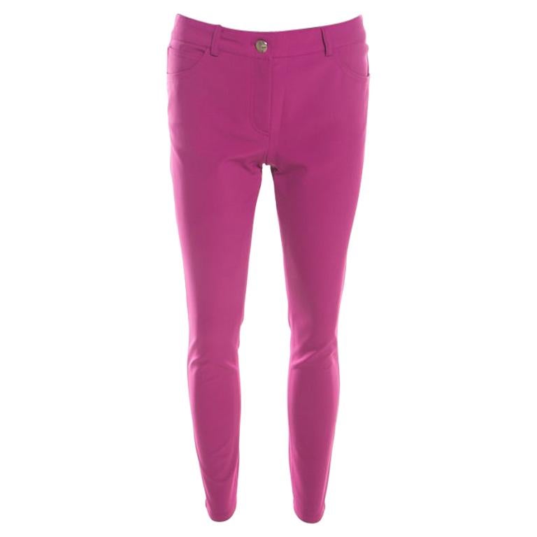Escada Tourmaline Pink Stretch Crepe Tailored Tygan Trousers XL