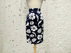 Escada Tropical Print Pencil Skirt, Circa 1994