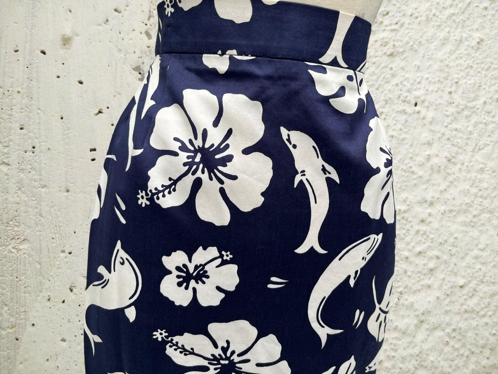 De las mujeres Falda lápiz con estampado tropical de Escada, circa 1994 en venta
