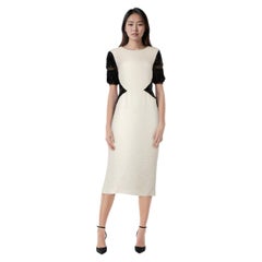 Escada Two Tone Embellished Panels Dress Size L