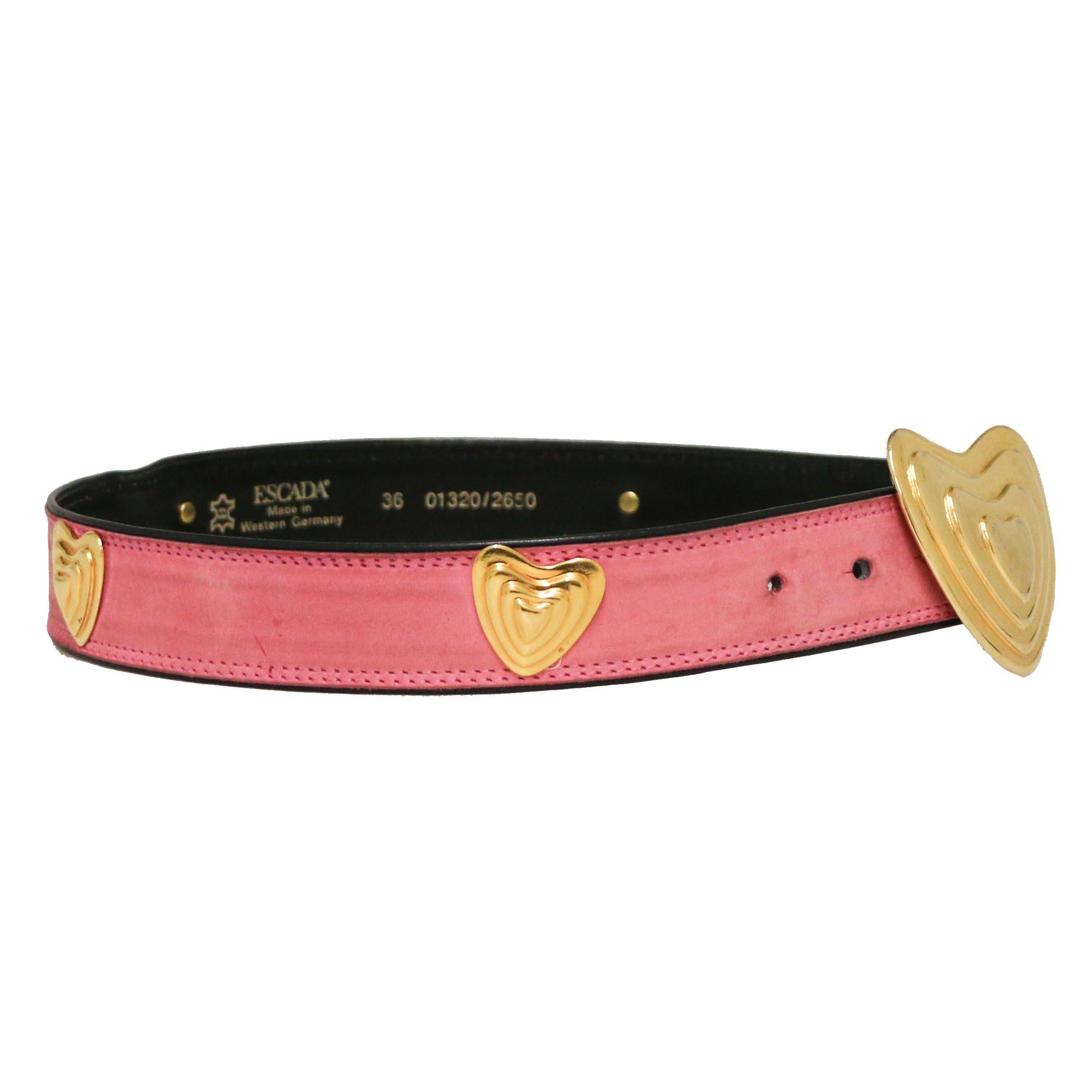 Beige ESCADA Vintage Belt in Pink Leather For Sale