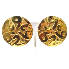 Escada Vintage Gold Clip-on Earrings