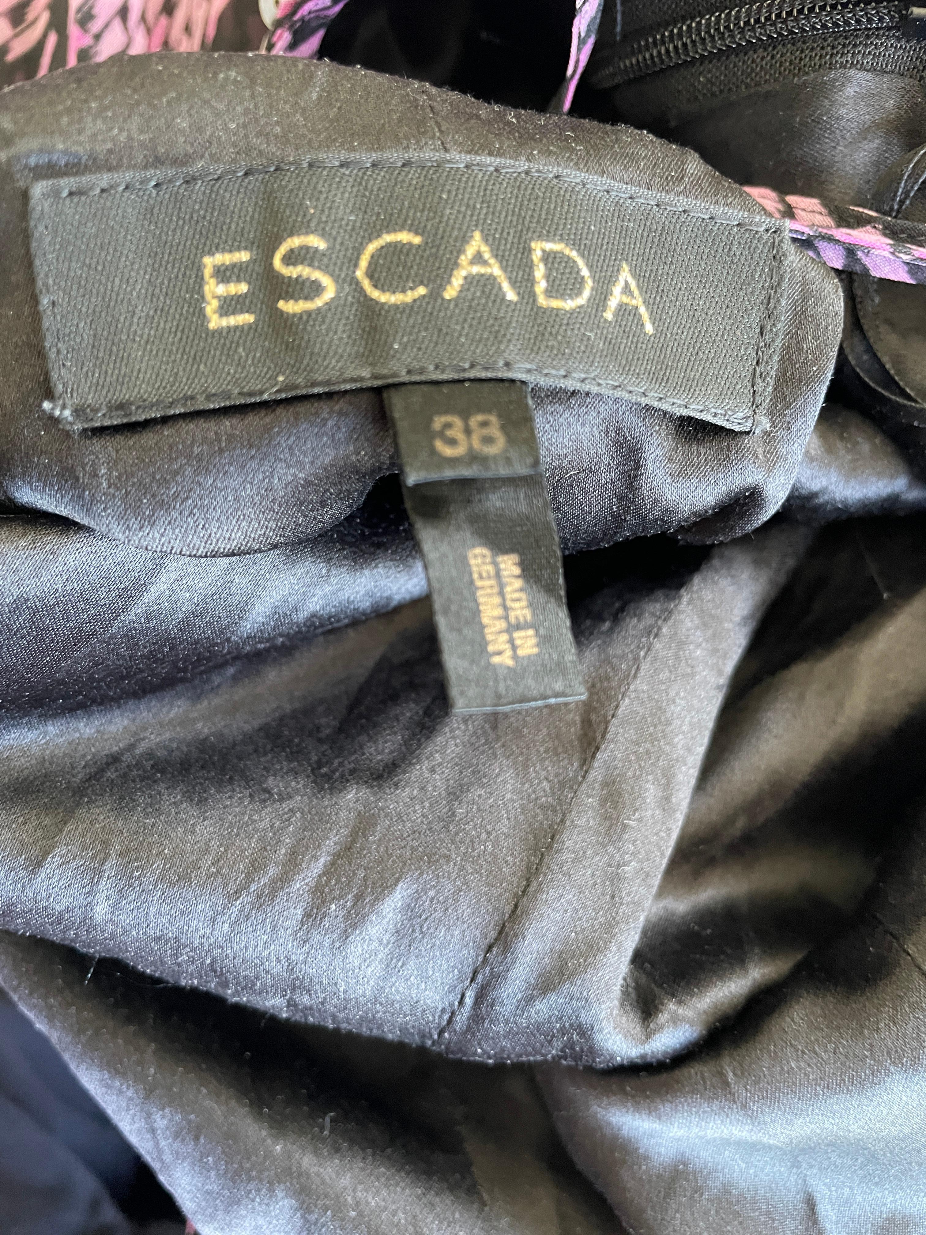 Escada Vintage Purple Sequin Leopard Print Evening Dress with Lace Up Back For Sale 1