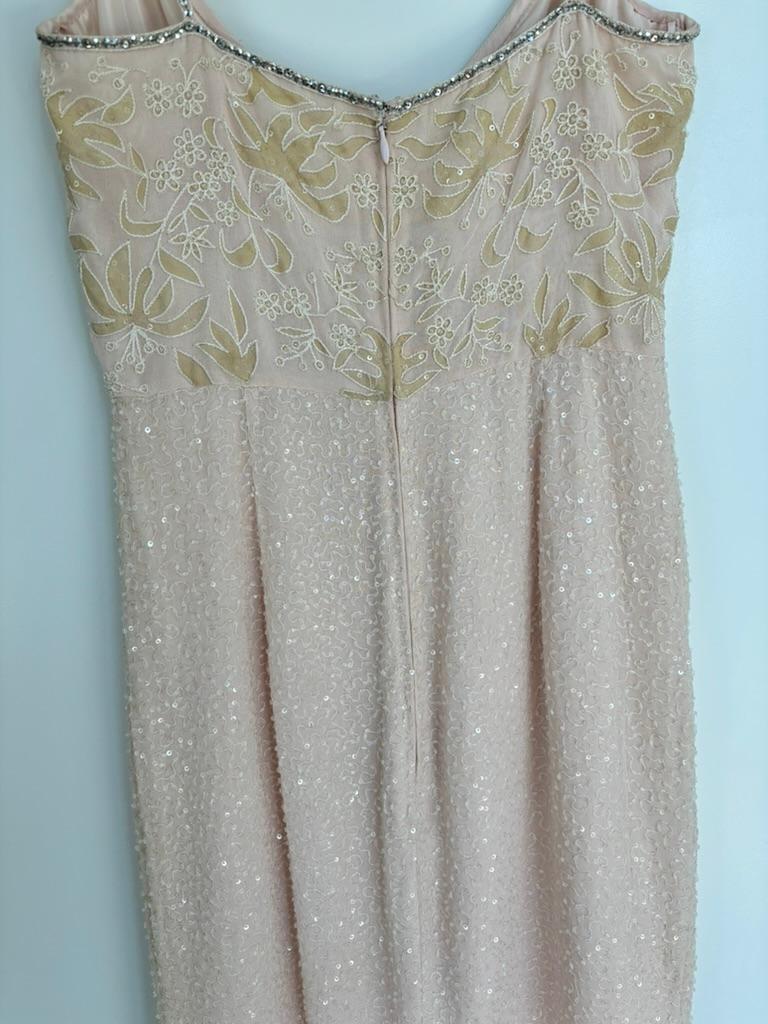 Vestido de noche ESCADA Vintage Rosa Suave Adornado 2