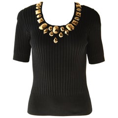 Escada Vintage Studded Knit Top