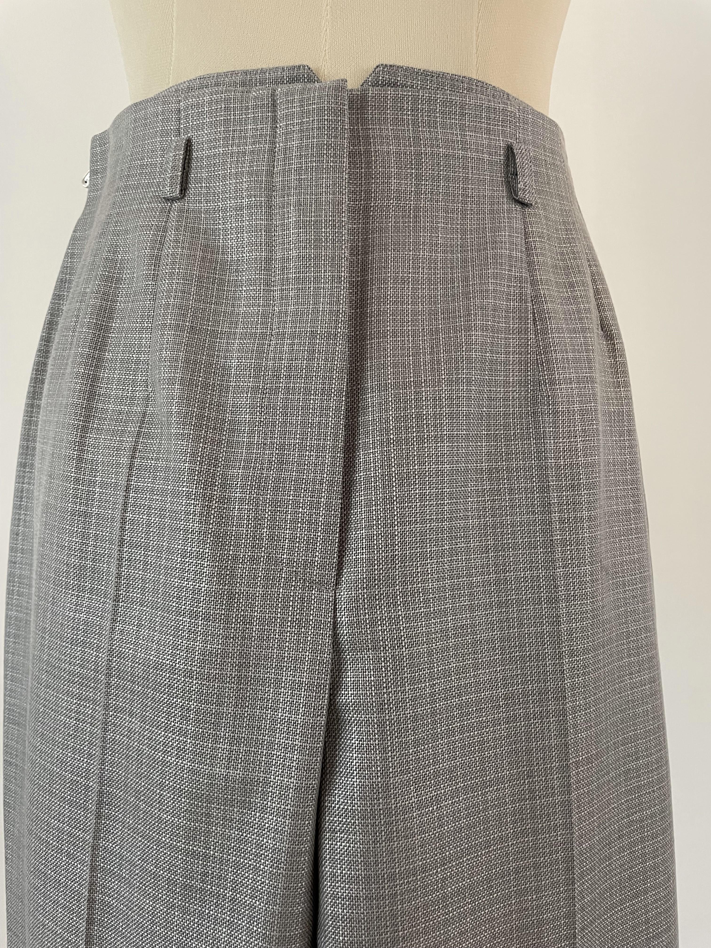 Escada Vintage Suit Rhinestones Blazer Trousers Skirt Wool Silk For Sale 3