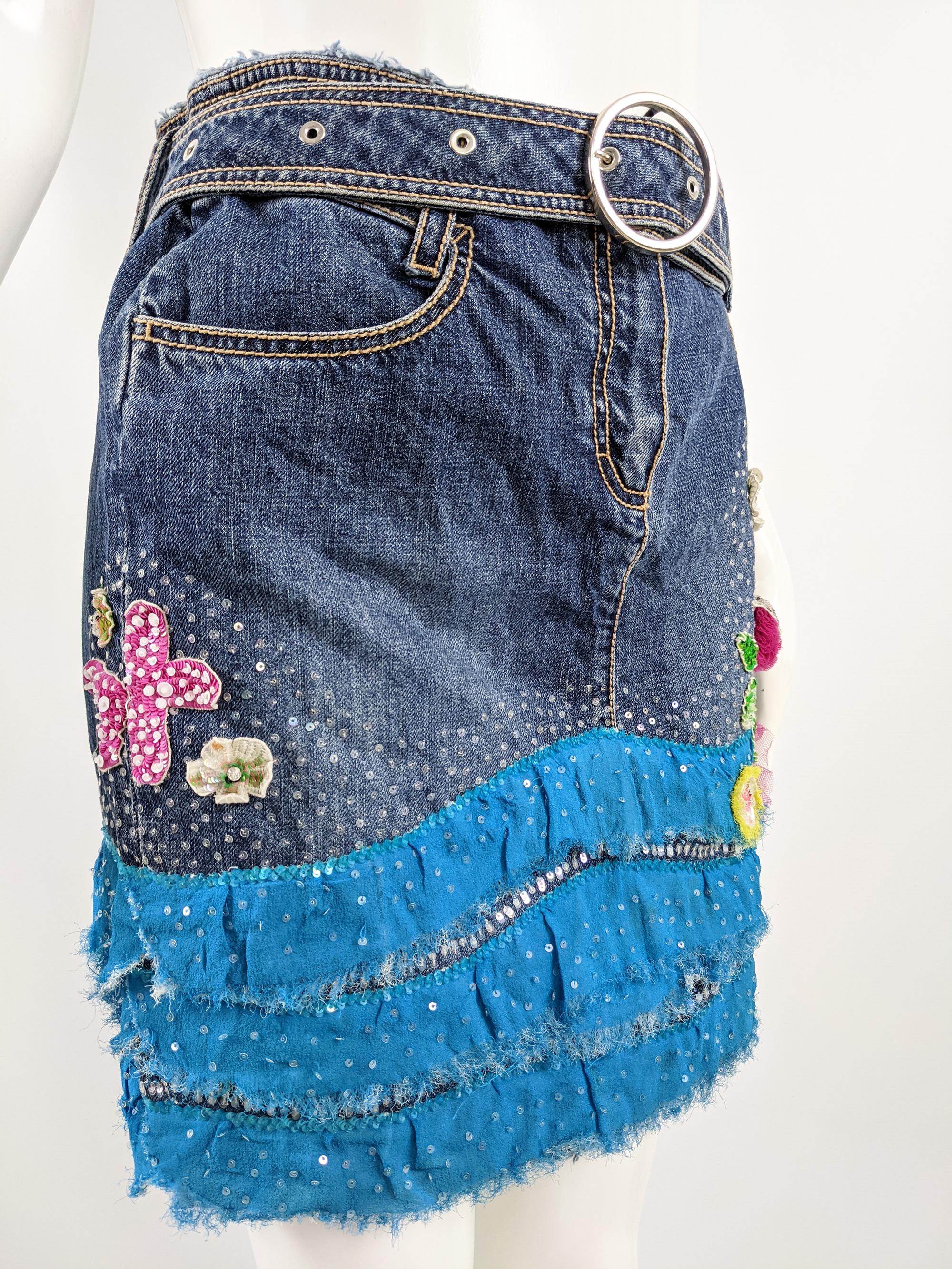 2000s denim skirt