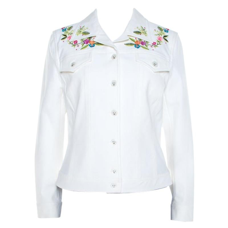 white denim jacket embroidered