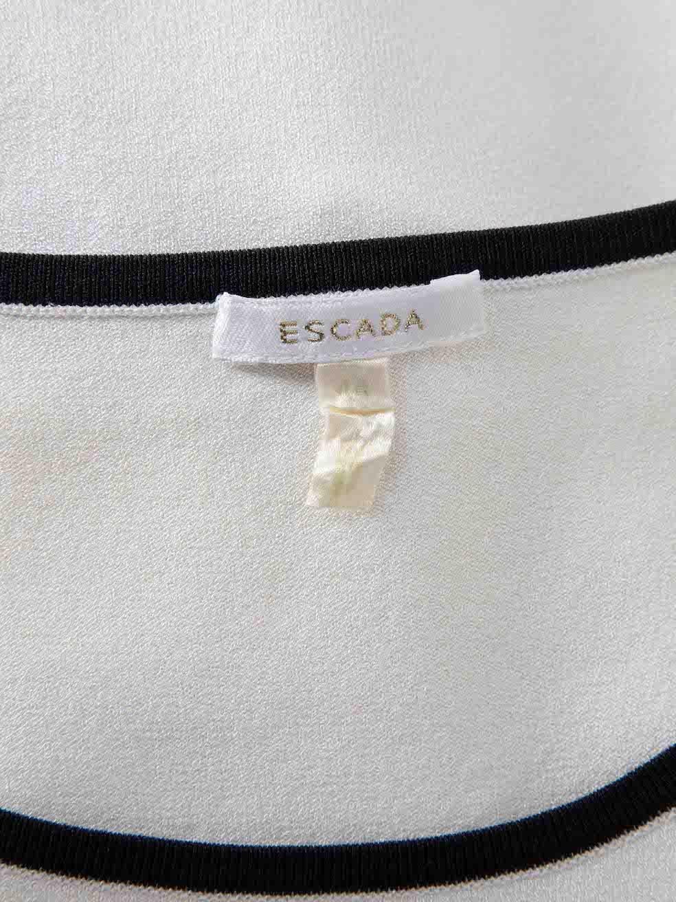 Escada White Polkadot Cardigan & Top Set Size L For Sale 2