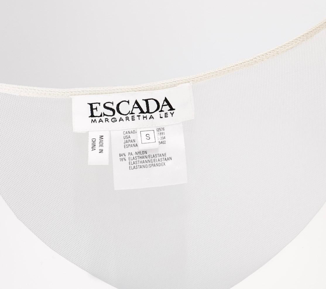 Escada Body blanco de malla transparente con cuentas en Excelente estado para la venta en Los Angeles, CA