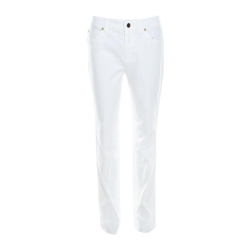 white stretch denim
