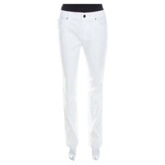 Escada White Stretch Denim High Rise Straight Leg Tessa Jeans S.