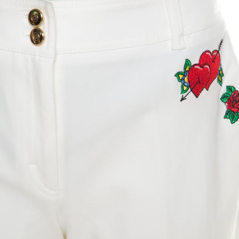 heart embroidered jeans