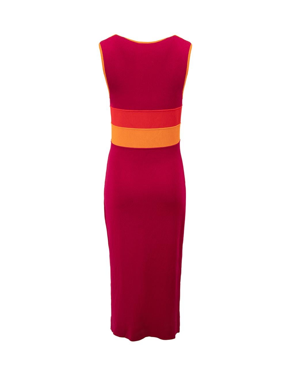 Escada Women's Sleeveless Colour Block Midi Dress In Good Condition In London, GB