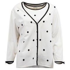 Set Cardigan e Top Escada Donna Bianco Polkadot