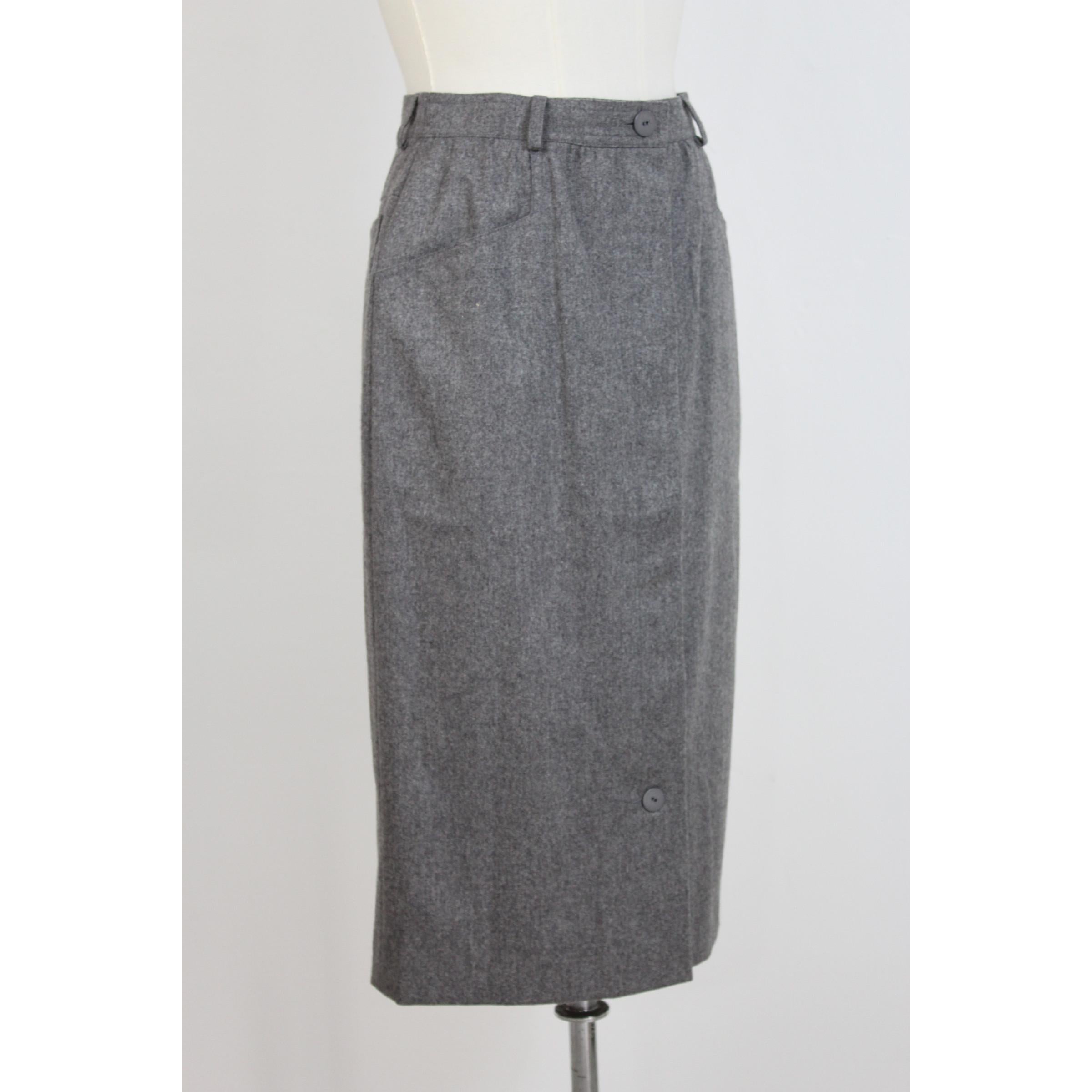 Women's Escada Wool Gray Pencil Skirt