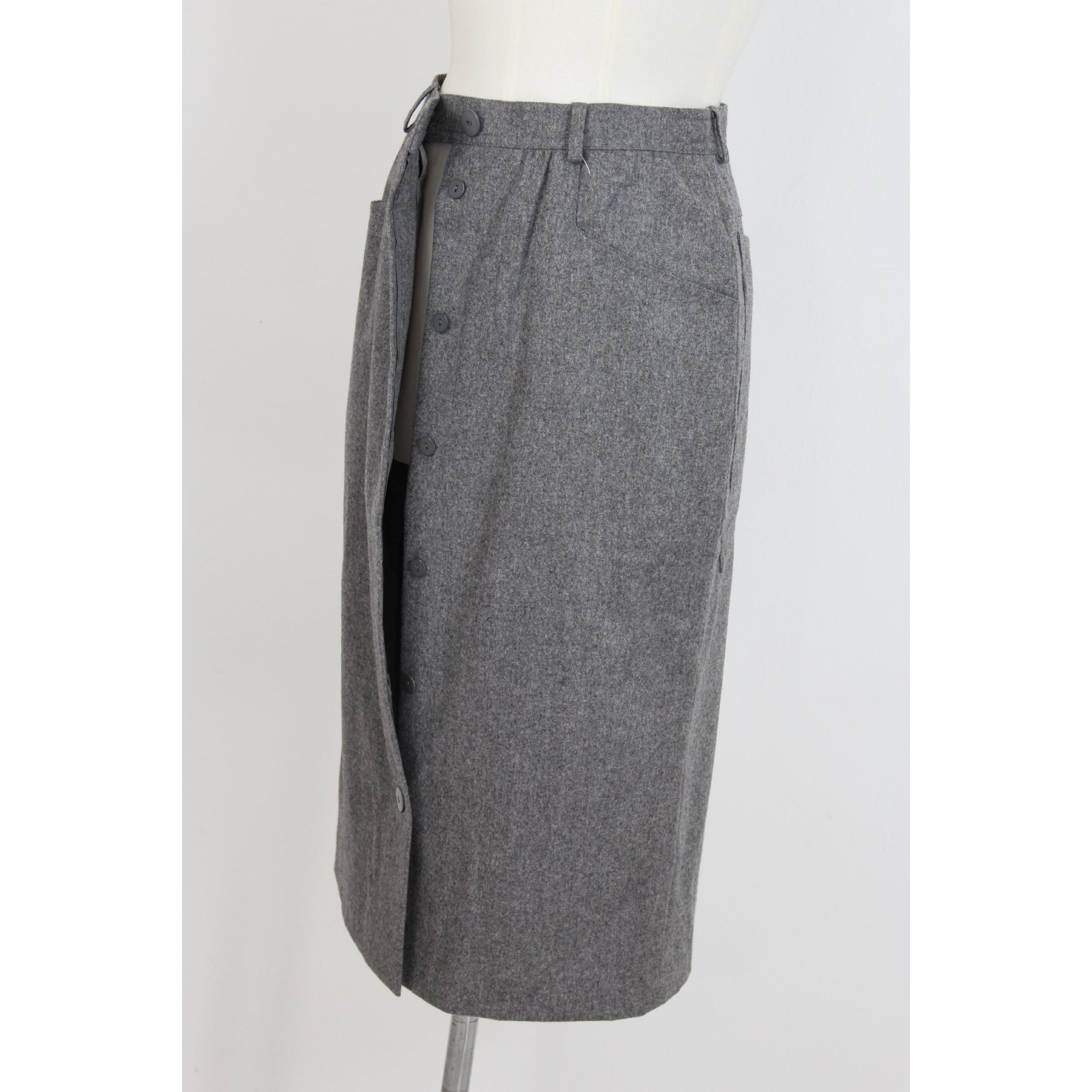Escada Wool Gray Pencil Skirt 1
