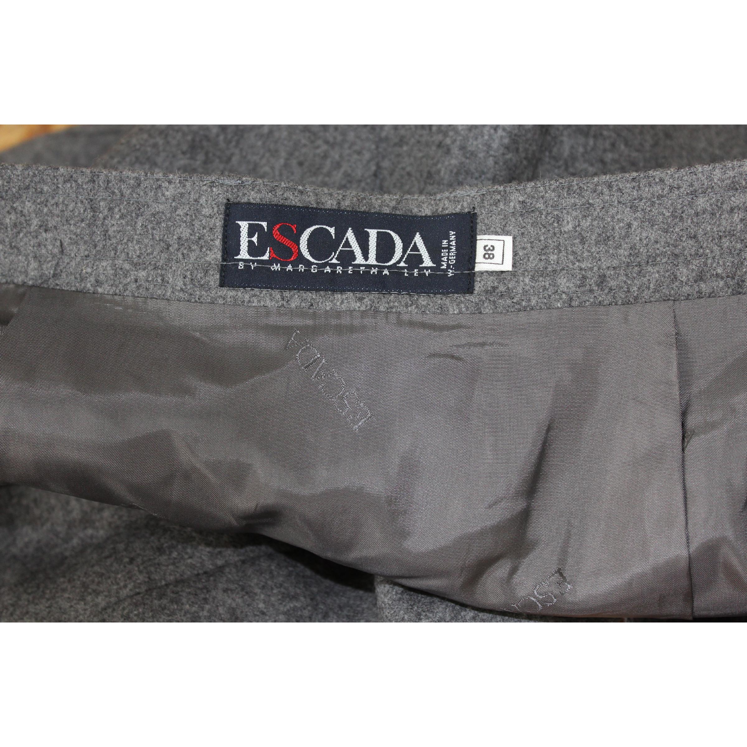 Escada Grauer Bleistiftrock aus Wolle im Angebot 2