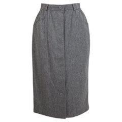 Vintage Escada Wool Gray Pencil Skirt