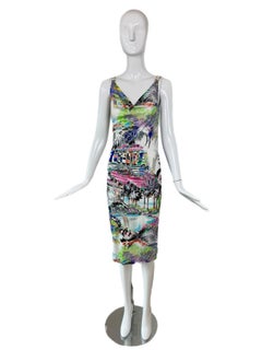 ESCADA Y2K Vintage Cowl Neck Leather Strap Dress