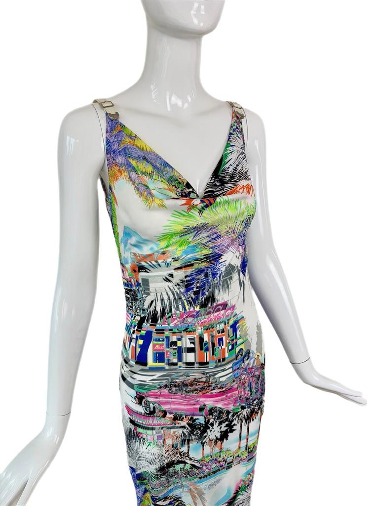 ESCADA Y2K Vintage Cowl Neck Lederriemenkleid im Zustand „Hervorragend“ im Angebot in Leonardo, NJ