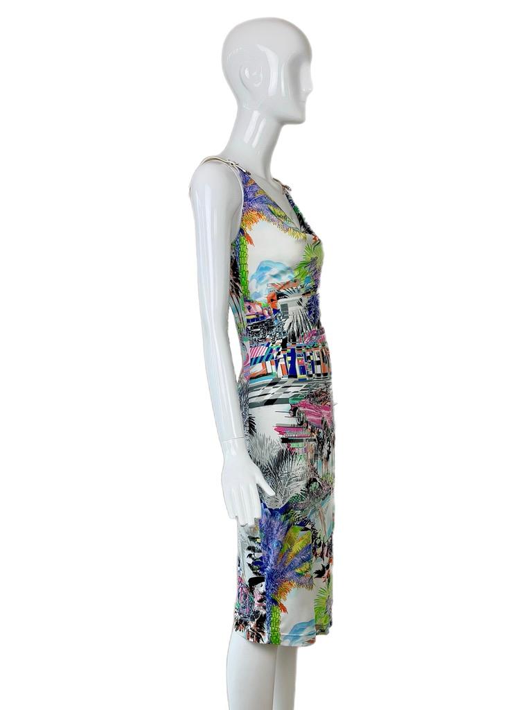 ESCADA Y2K Vintage Cowl Neck Lederriemenkleid Damen im Angebot