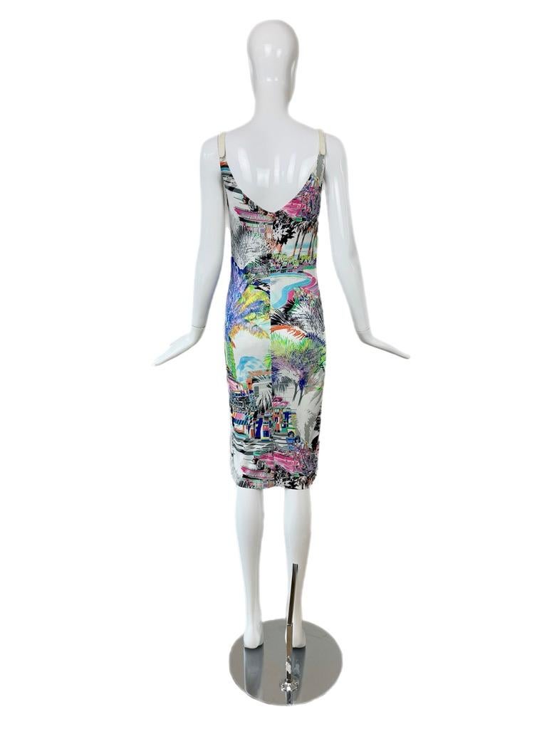ESCADA Y2K Vintage Cowl Neck Lederriemenkleid im Angebot 1