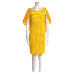 Retro Escada Yellow Cocktail Dress Circa. 1980s - 1990s