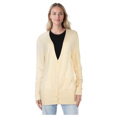 Escada Yellow Knit Long Sleeve Cardigan Size XL