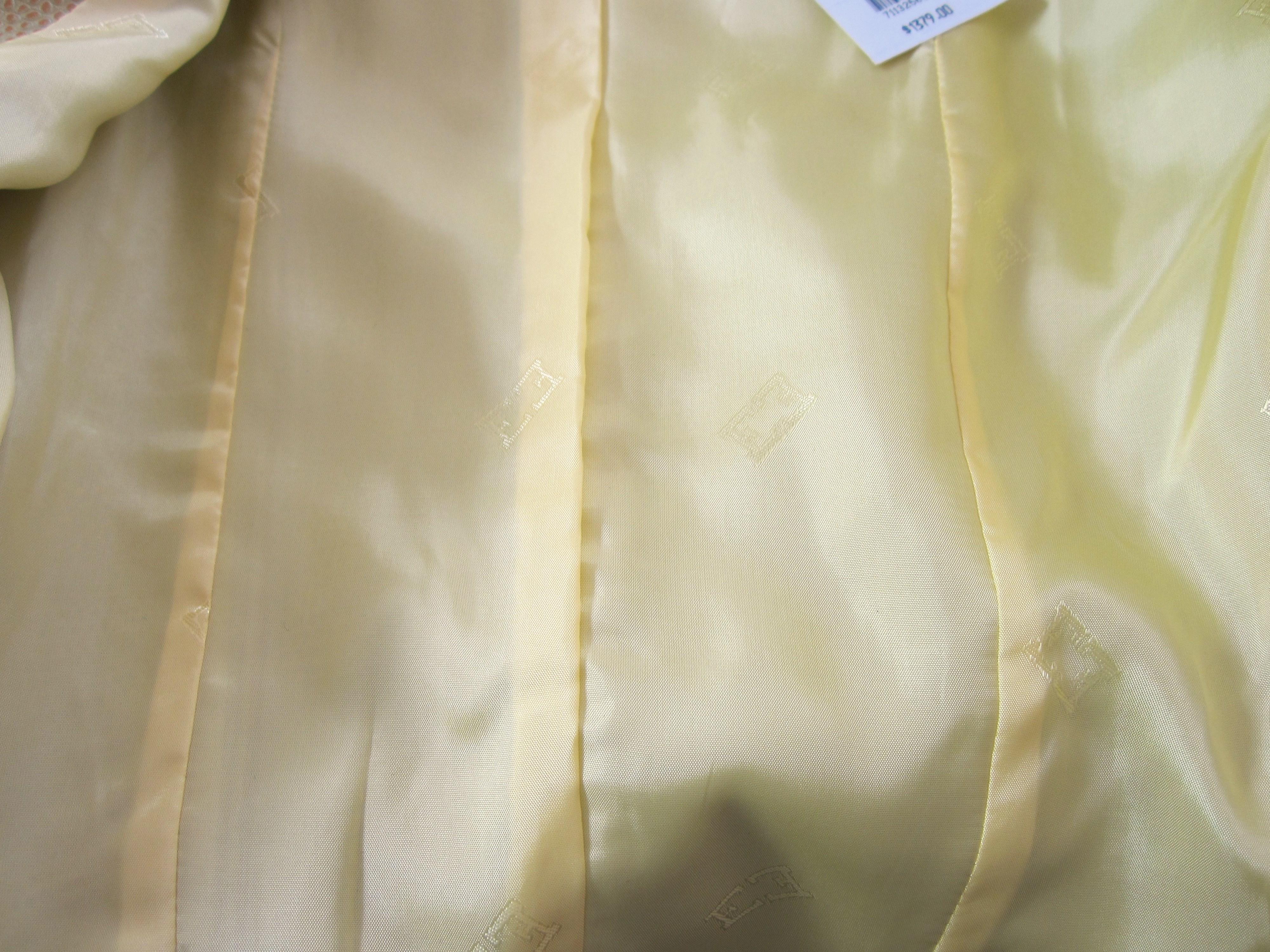  Escada Yellow Leather Fitted Jacket Reptile Embossed New With Tags 1990s  For Sale 2