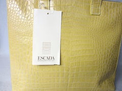 ESCADA YELLOW Pearl Croc Leather Large Handbag New, Never Used