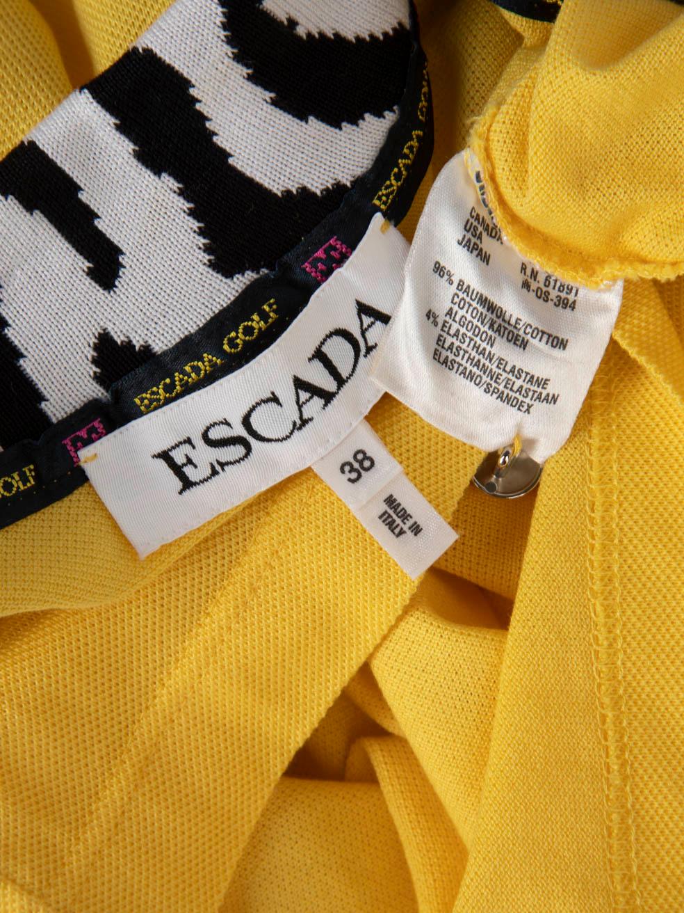 Donna Polo Escada con stampa zebrata gialla taglia XS in vendita
