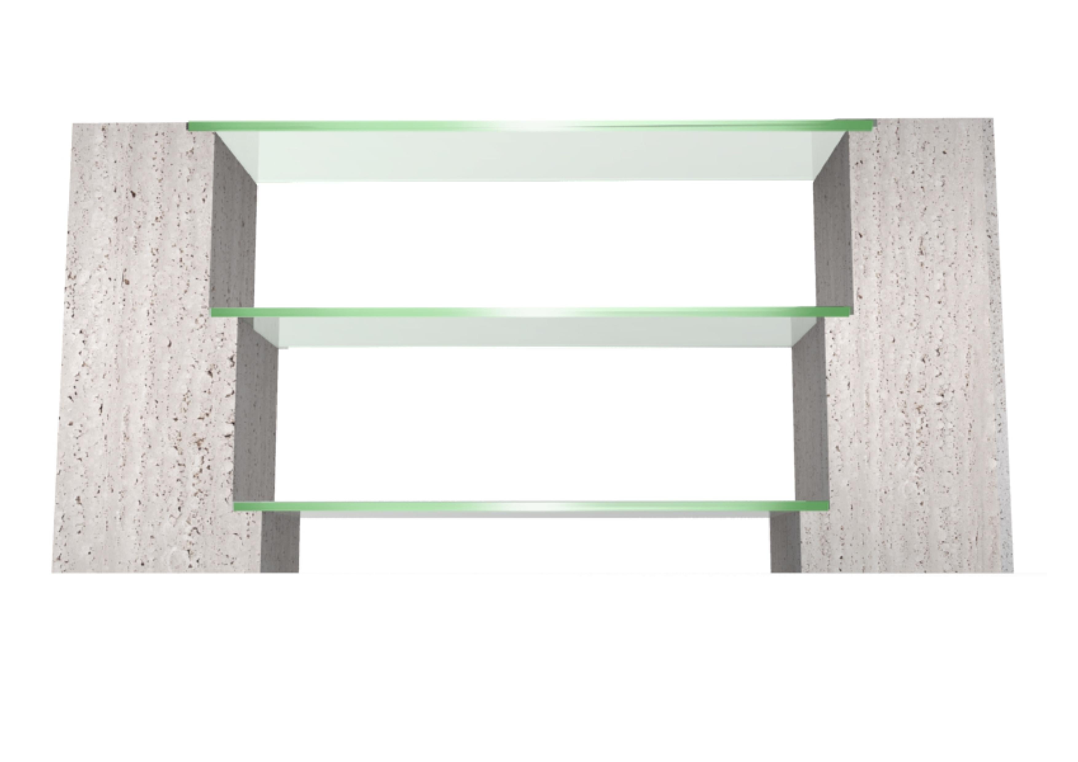 Escala Travertinmarmor Konsolentisch Contemporary Design Italienischer Marmor Spanien (Handgefertigt) im Angebot
