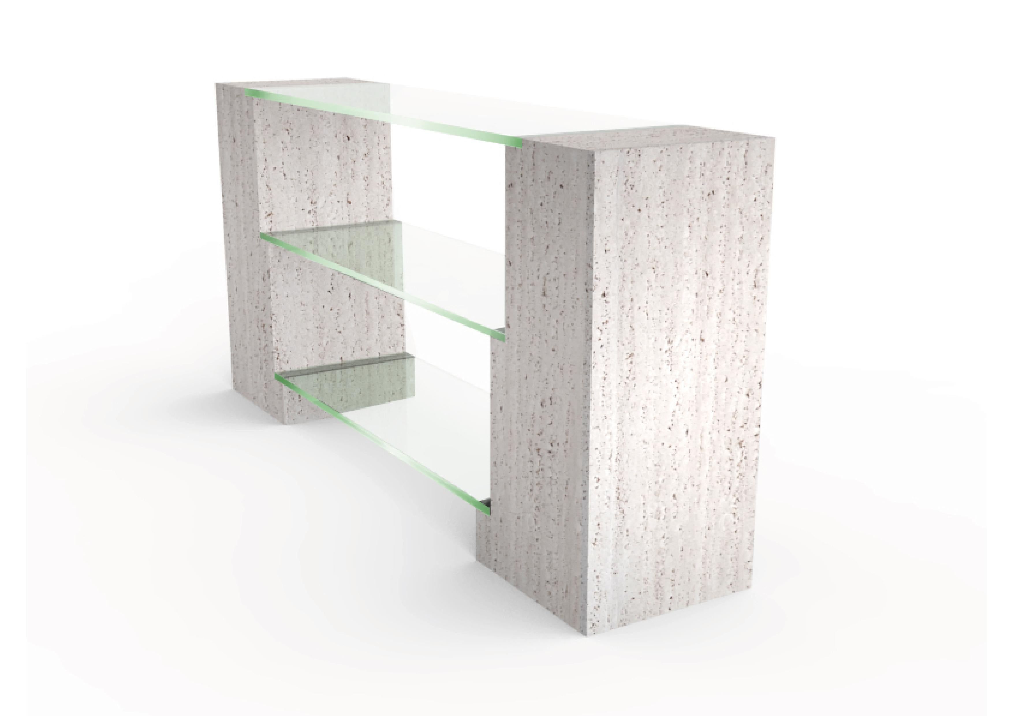 Escala Travertinmarmor Konsolentisch Contemporary Design Italienischer Marmor Spanien (Kristall) im Angebot