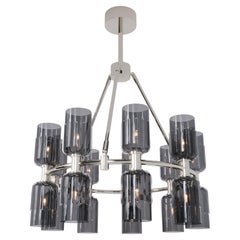 ESCALADE Chandelier 24" - Stacked, Hand-Blown Glass Shades By LUXE
