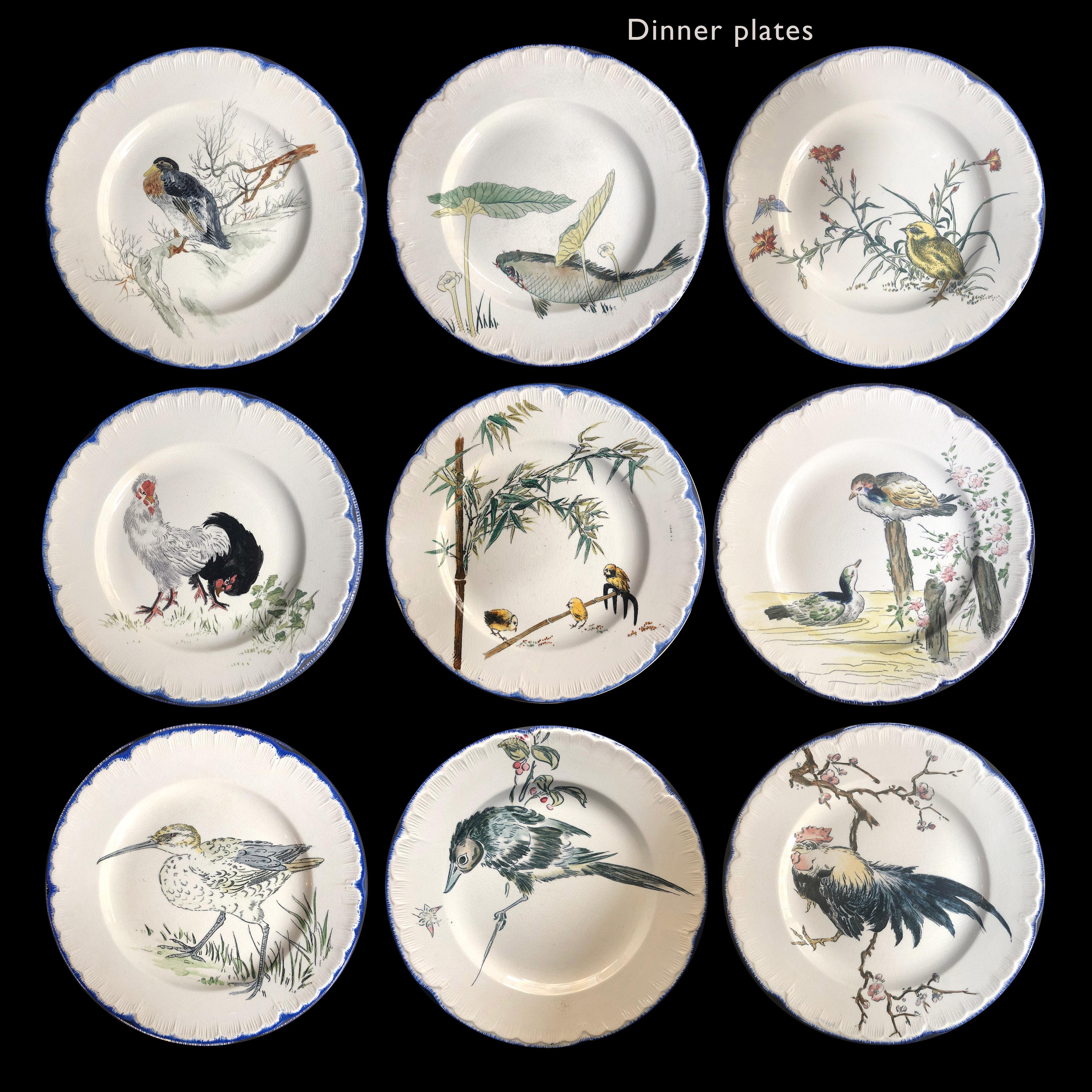 Hand-Painted Escalier De Cristal Remarkable and Rare Service of 68 Pieces, circa 1878