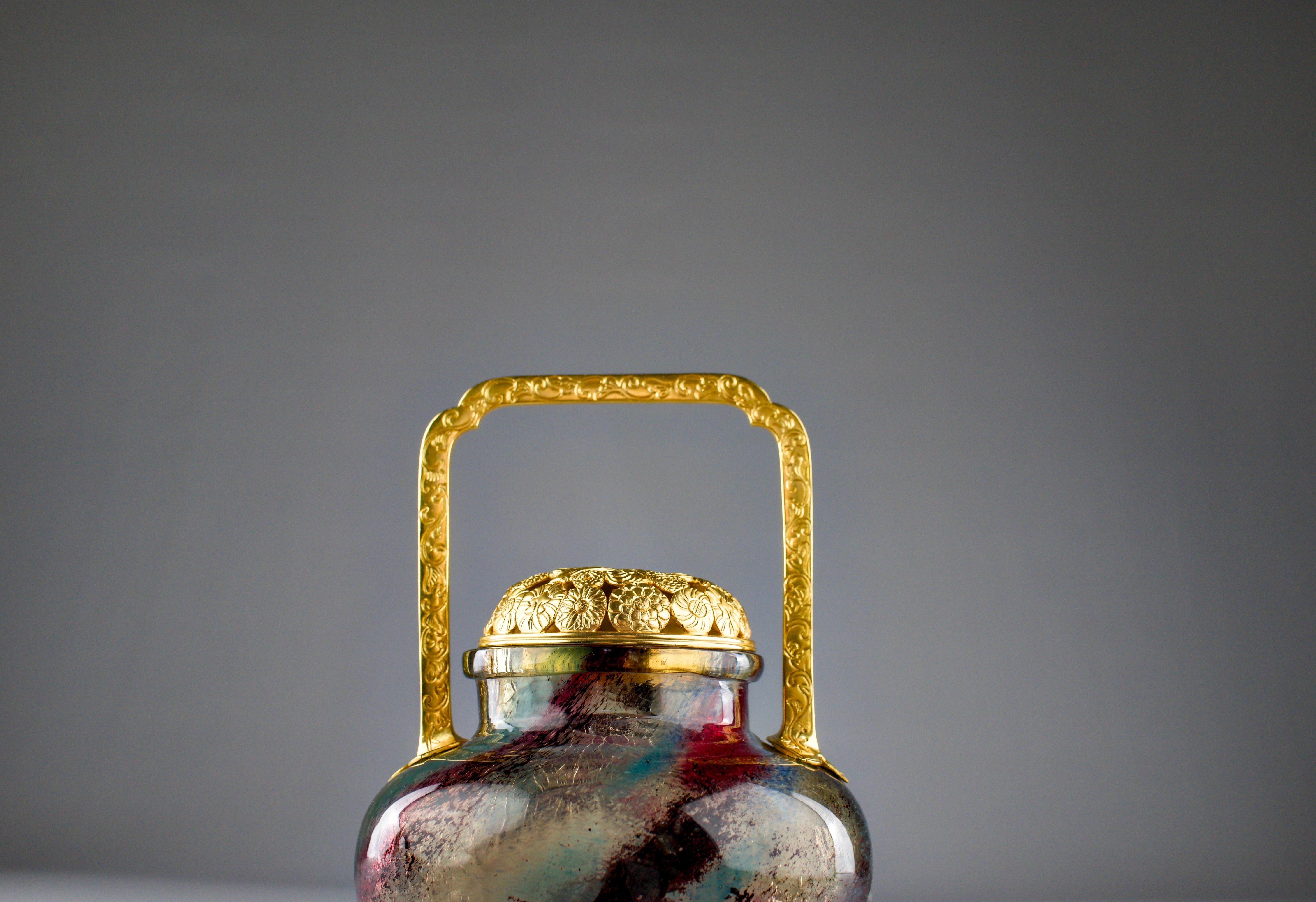 Escalier de Cristal x E. Leveille & E. Rousseau, Vaso di crisantemi per pot-pourri in vendita 4