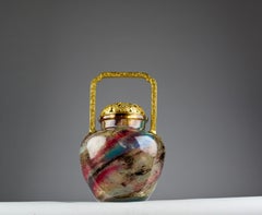 Escalier de Cristal x E. Leveille & E. Rousseau, Chrysanthemen-Vase Pot-Pourri-Vase