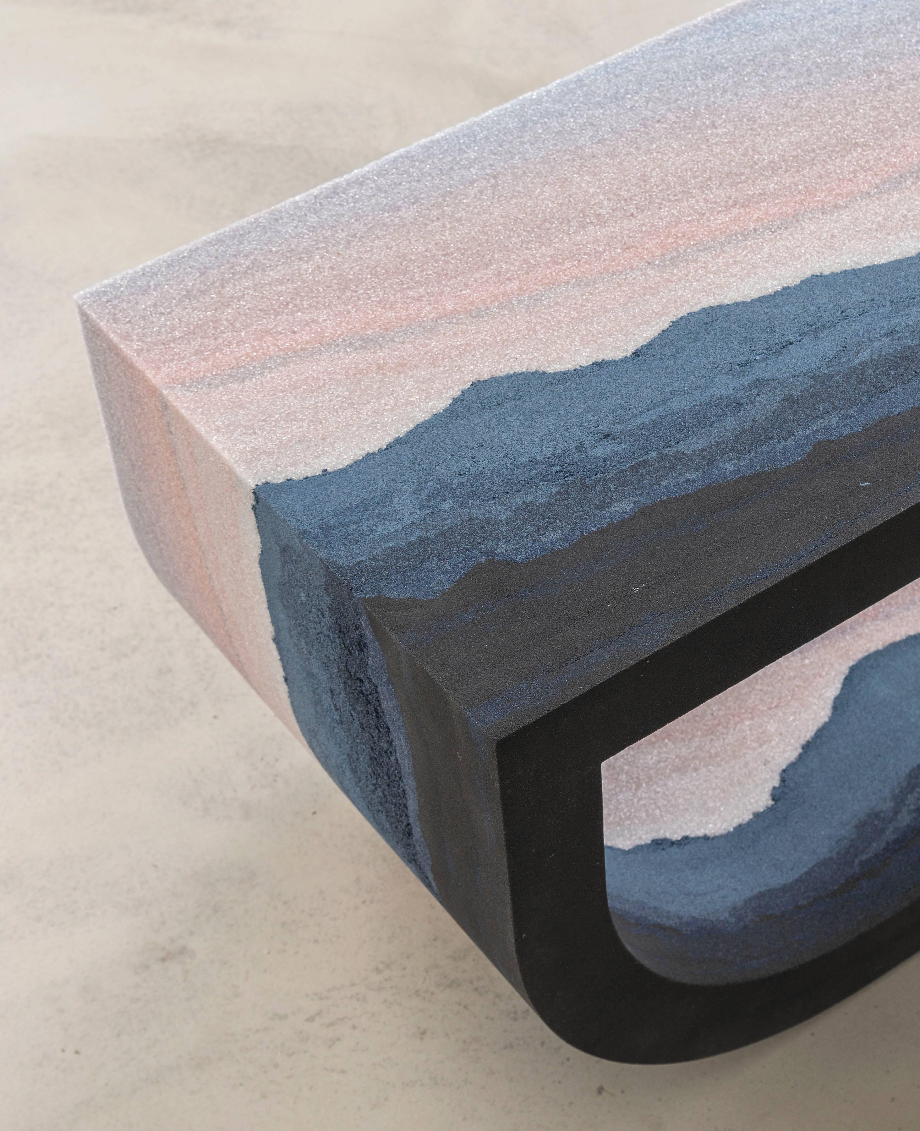Escape Bench ‘Utah’, Sand, Glass and Black Silica by Fernando Mastrangelo 4