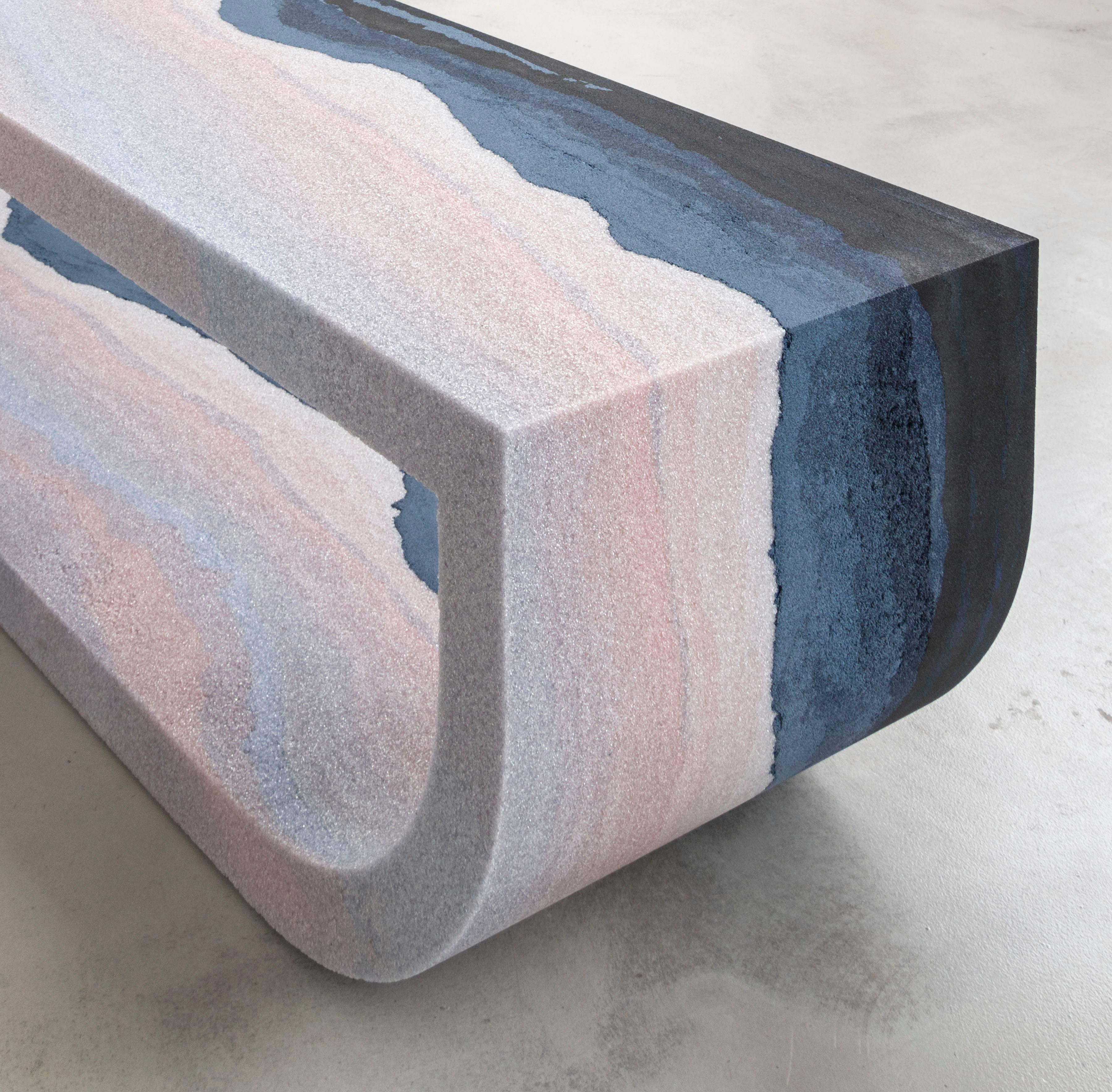 Escape Bench ‘Utah’, Sand, Glass and Black Silica by Fernando Mastrangelo 2