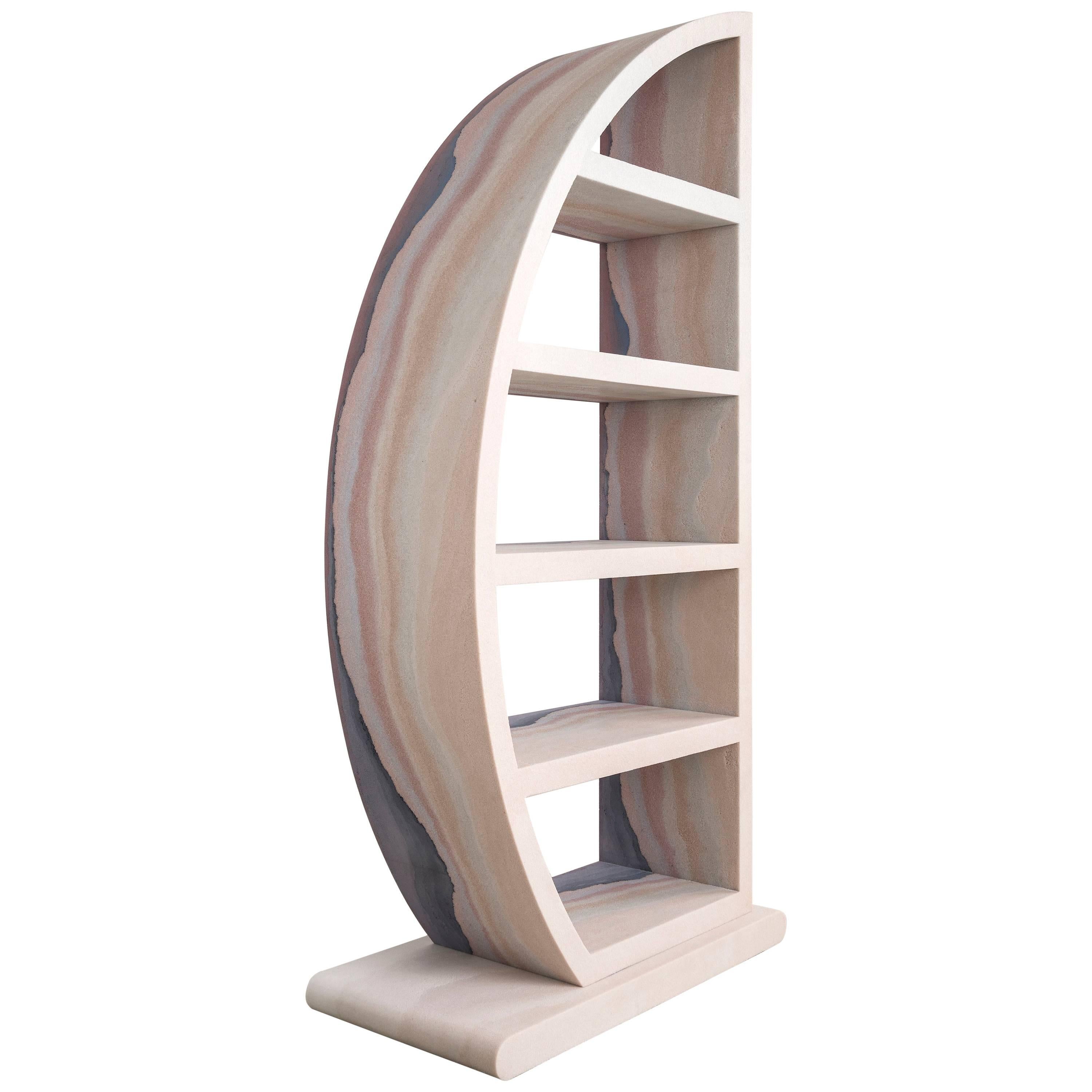 Escape Bookcase ‘Arizona’, Sand, Glass and Black Silica by Fernando Mastrangelo