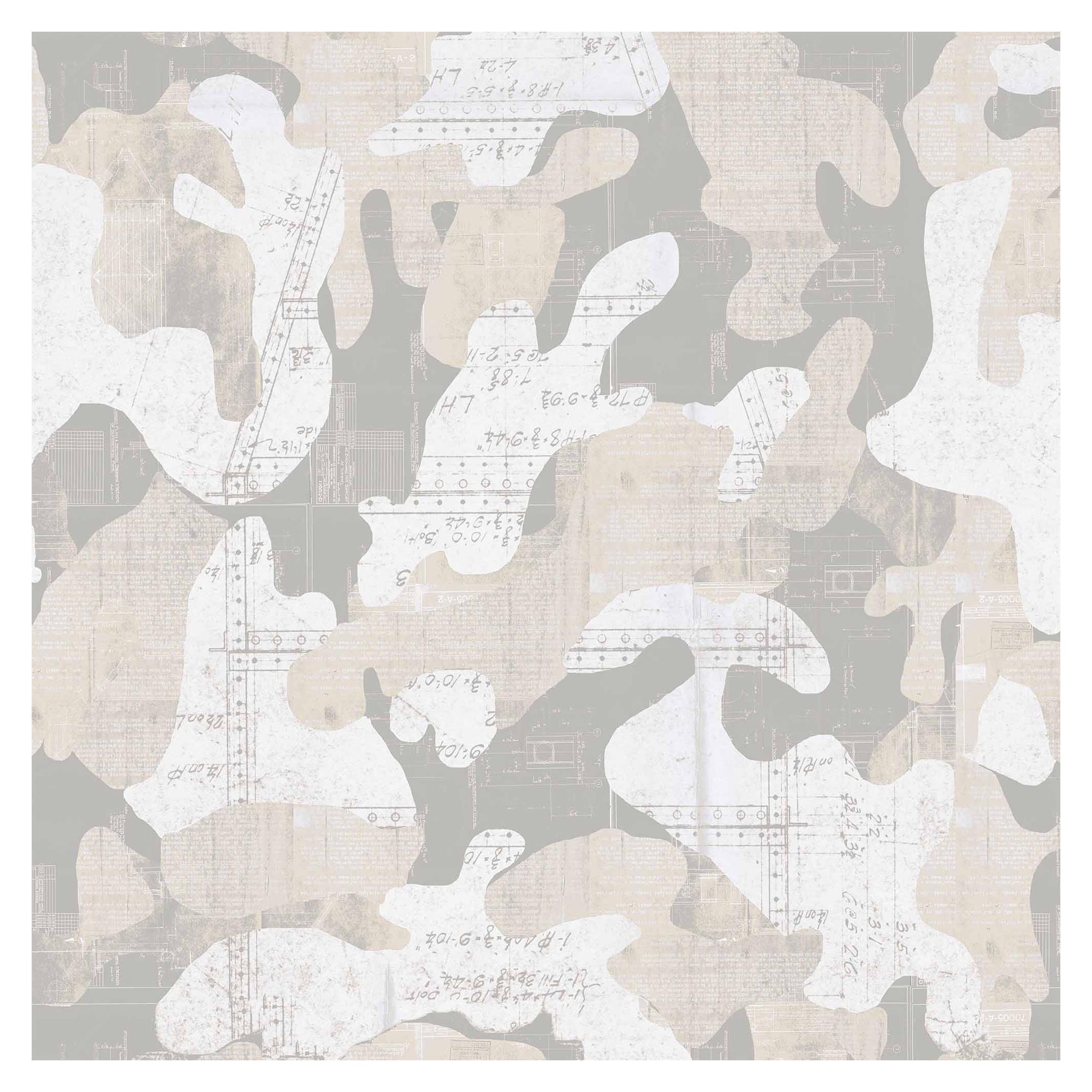 Escape, Cashmere Color-way, on Pearl Smooth Vinyl Wallpaper For Sale