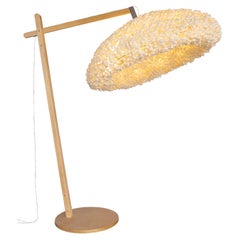 Escape Floor Light by Ango, Handcrafted Silk Cocoon Shelter Floor Lamp